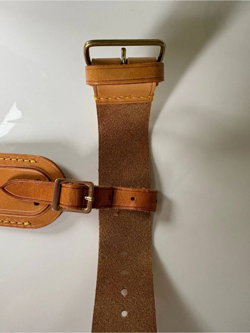 Authentic Louis Vuitton Vachetta Luggage Tag Set EUC